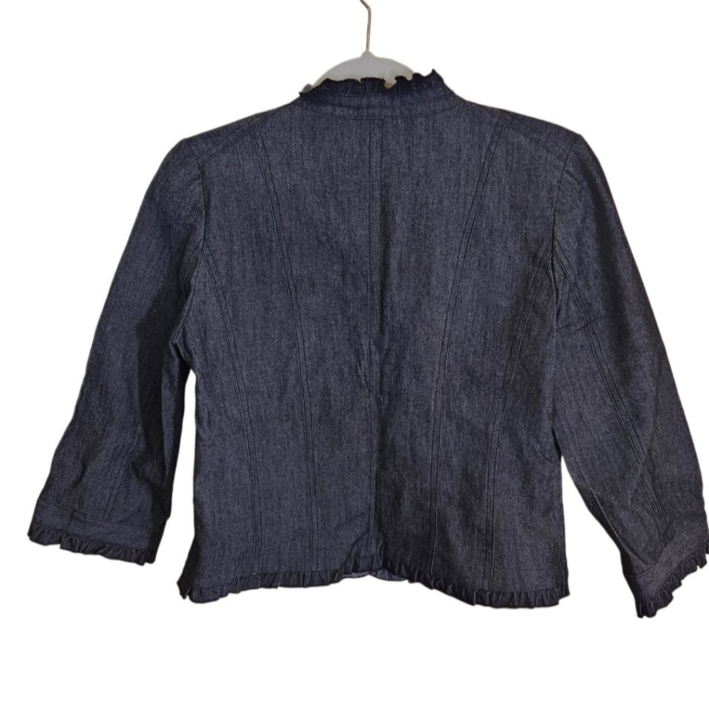 Sandro Denim Ruffle Jacket Size SP - Picture 2 of 6